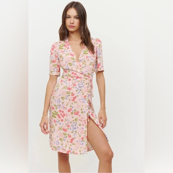 Reformation Dresses & Skirts - Reformation Floral Midi Dress - Pink and Green